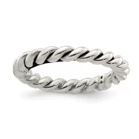 Antiqued Twisted 3mm Women's Ring in Sterling Silver