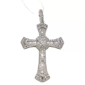 Diamond Cross Pendant .46ctw 14K White Gold