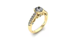 Diamond Engagement Ring 1.28 ct tw 14K White Gold DENG015