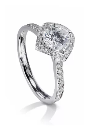 Furrer Jacot Lucienne Platinum Semi-Mount Diamond Ring