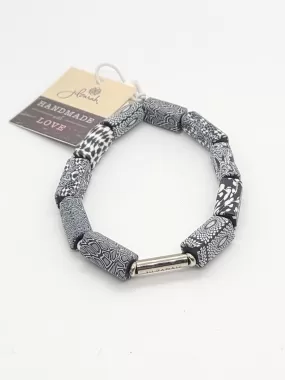 Jilzarah Stretch Bracelet Black White