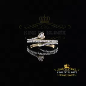 King of Bling's  Real 10kt Real Yellow Gold Real Diamond 0.12CT HEART Shape Womens Ring Size 7