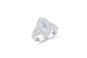 Marquise Diamond Engagement Ring 2.07 ct tw 14K White Gold DENG048