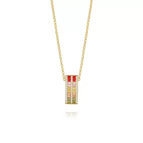 Rainbow Pendant Necklace 18ct Gold Plated Vermeil