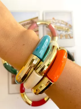 Resin color block bangle