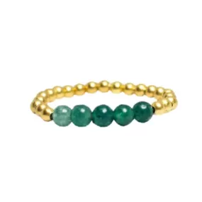 RING 5 STONES GREEN JADE