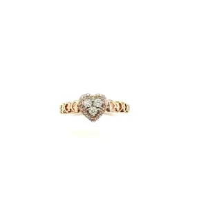 Rose Gold Heart Diamond Cutout Ring